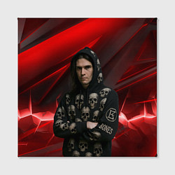 Холст квадратный Bones с черепами на худи, цвет: 3D-принт — фото 2