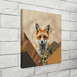 Холст квадратный Удивительный рыжий лисёнок, цвет: 3D-принт — фото 2