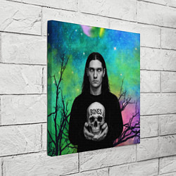 Холст квадратный Bones без зрачков держит череп в руках, цвет: 3D-принт — фото 2