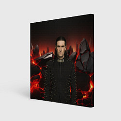 Холст квадратный Bones в пиджаке с шыпами, цвет: 3D-принт