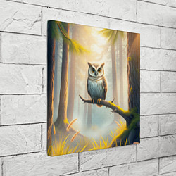Холст квадратный Сова в мрачном лесу, цвет: 3D-принт — фото 2