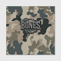 Холст квадратный Bones логотип на камуфляже, цвет: 3D-принт — фото 2