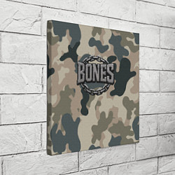 Холст квадратный Bones логотип на камуфляже, цвет: 3D-принт — фото 2