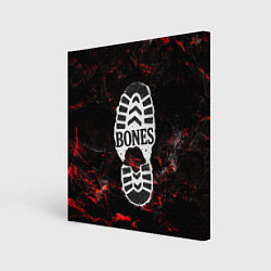 Картина квадратная Bones лого в стиле следа ботинка