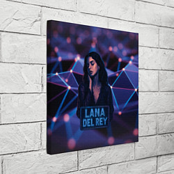 Холст квадратный Lana Del Rey и неоновая вывеска, цвет: 3D-принт — фото 2