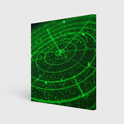 Картина квадратная Неоновый зеленый радар