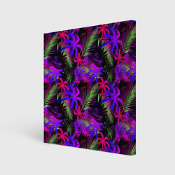 Картина квадратная Palm pink purple