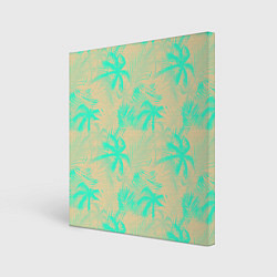 Холст квадратный Palm light blue, цвет: 3D-принт