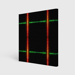 Холст квадратный Color green orange lines, цвет: 3D-принт