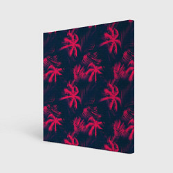 Холст квадратный Palm pink black, цвет: 3D-принт