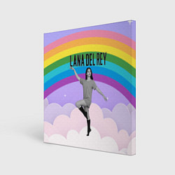 Картина квадратная Lana Del Rey на фоне радуги