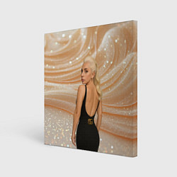 Картина квадратная Леди Гага в черном платье