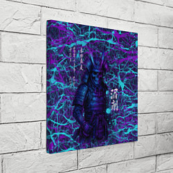 Холст квадратный Призрак самурая - неновый арт, цвет: 3D-принт — фото 2