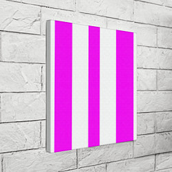 Холст квадратный Color white pink lines, цвет: 3D-принт — фото 2