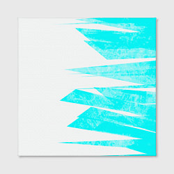 Холст квадратный Color white light blue stripe, цвет: 3D-принт — фото 2