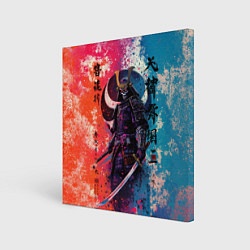 Холст квадратный Призрачный самурай - краски, цвет: 3D-принт