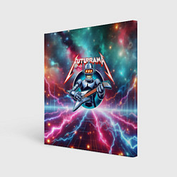 Холст квадратный Гитарист Бендер рок группы Футурама, цвет: 3D-принт