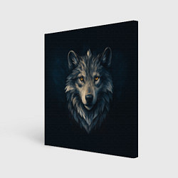 Картина квадратная Пиксельная голова волка