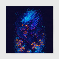Холст квадратный Неоновый дракон - нейроарт, цвет: 3D-принт — фото 2