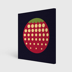 Холст квадратный Big strawberry russian black, цвет: 3D-принт