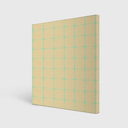 Холст квадратный Color beige green crosses, цвет: 3D-принт