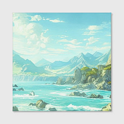 Холст квадратный Художественный берег со скалами, цвет: 3D-принт — фото 2