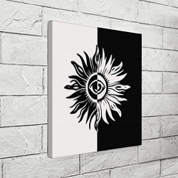 Холст квадратный Солнце черно-белое, цвет: 3D-принт — фото 2