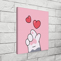 Холст квадратный Cats hands with hearts, цвет: 3D-принт — фото 2