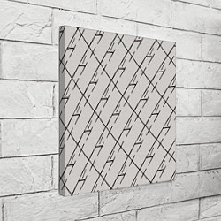 Холст квадратный Три буквы: паттерн на бежевом, цвет: 3D-принт — фото 2