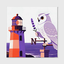 Холст квадратный Сова на маяке, цвет: 3D-принт — фото 2
