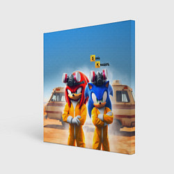 Холст квадратный Sonic and echidna Knuckles - Breaking bad soap ope, цвет: 3D-принт