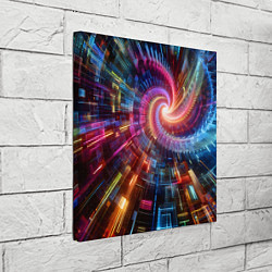 Холст квадратный Fractal neon spiral - ai art fantasy, цвет: 3D-принт — фото 2