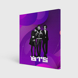 Картина квадратная BTS фиолетовый фон