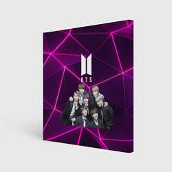 Холст квадратный BTS фиолетовые плиты, цвет: 3D-принт