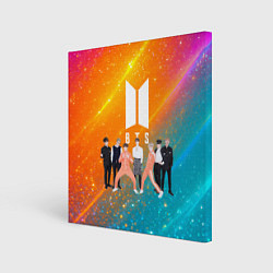 Картина квадратная BTS блестящий фон