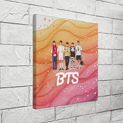 Холст квадратный BTS желто-розовый блестящий фон, цвет: 3D-принт — фото 2
