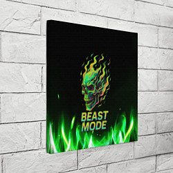 Холст квадратный Режим зверя огненный череп, цвет: 3D-принт — фото 2