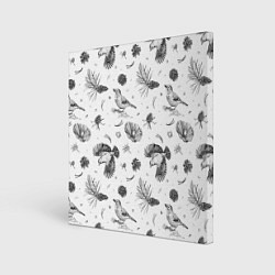 Холст квадратный Сойка в Бузулукском бору, цвет: 3D-принт