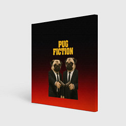 Картина квадратная Пародия - Криминальное чтиво с мопсами