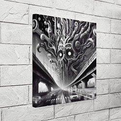 Холст квадратный Art skull in metropolis - ai art fantasy, цвет: 3D-принт — фото 2