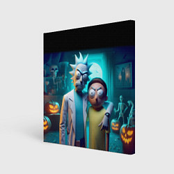 Холст квадратный Rick with Morty - halloween night, цвет: 3D-принт