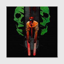 Холст квадратный Дэндзи с черепами Человек бензопила, цвет: 3D-принт — фото 2