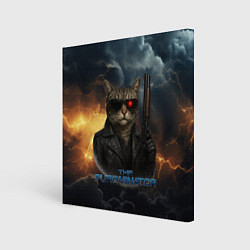 Картина квадратная The purrminator кот терминатор