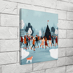 Холст квадратный Рождественский каток, цвет: 3D-принт — фото 2