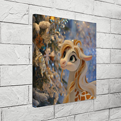 Холст квадратный Новогодняя лошадка в крапинку, цвет: 3D-принт — фото 2