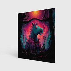 Холст квадратный Лошадь рок стиль, цвет: 3D-принт