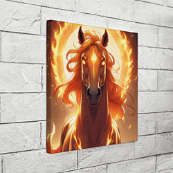 Холст квадратный Огненная лошадь в свечении, цвет: 3D-принт — фото 2