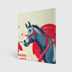 Холст квадратный Лошадь в абстрактном стиле, цвет: 3D-принт