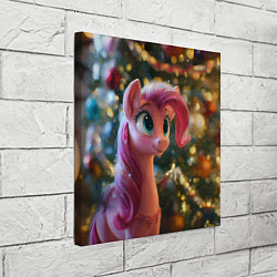 Холст квадратный Милая лошадка с розовой гривой, цвет: 3D-принт — фото 2