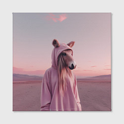 Холст квадратный Лошадка в худи, цвет: 3D-принт — фото 2
